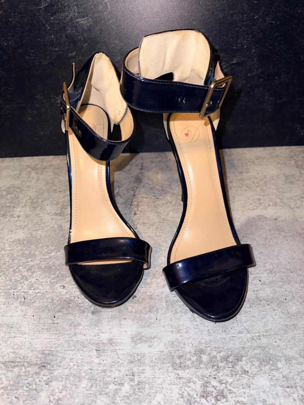 Classic Navy Ankle-Strap Women’s Heels